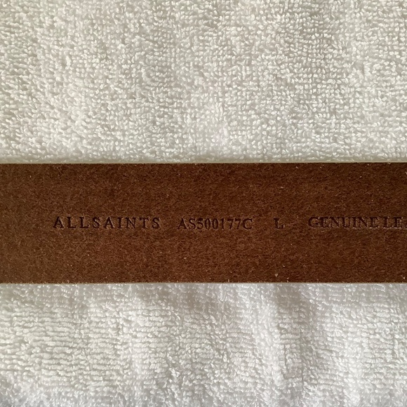 ALLSAINTS Leather Eyelet Belt Ivory SZ L main image 8